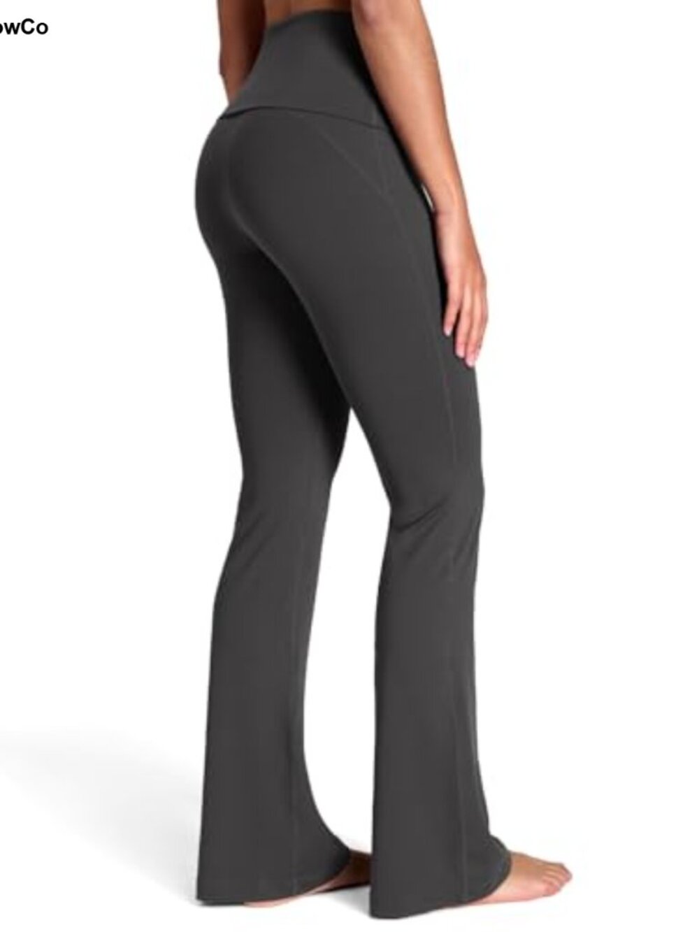 Flared Foldover Waist Yoga Leggings High Rise 34.5" Inseam